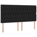 vidaXL Ágy LED szalagokkal fejtámlával Fekete 200 x 200 cm szövet
