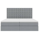 vidaXL LED tárolós ágy matraccal Világosszürke 200 x 200 cm Szövet