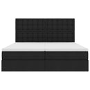 vidaXL LED tárolós ágy matraccal Fekete 200 x 200 cm Szövet