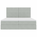 vidaXL LED tárolós ágy matraccal Világosszürke 180 x 200 cm Bársony