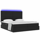vidaXL LED tárolós ágy matraccal Fekete 180 x 200 cm Bársony