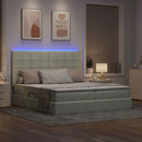 vidaXL LED tárolós ágy matraccal Világosszürke 180 x 200 cm Bársony