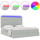 vidaXL LED tárolós ágy matraccal Világosszürke 180 x 200 cm Bársony