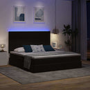 vidaXL LED tárolós ágy matraccal Fekete 200 x 200 cm Bársony