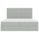 vidaXL LED tárolós ágy matraccal Világosszürke 180 x 200 cm Bársony