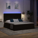 vidaXL LED tárolós ágy matraccal Fekete 200 x 200 cm Bársony