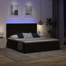 vidaXL LED tárolós ágy matraccal Fekete 200 x 200 cm Bársony