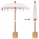 vidaXL Balinéz napernyő alappal Krém 185 x 185 x 260 cm Pamut