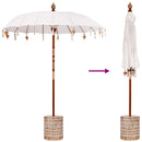 vidaXL Balinéz napernyő alappal Krém 185 x 185 x 260 cm Pamut