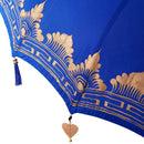 vidaXL Balinéz napernyő alappal Kék 185 x 185 x 260 cm Pamut