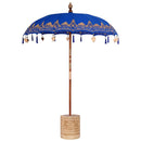 vidaXL Balinéz napernyő alappal Kék 185 x 185 x 260 cm Pamut