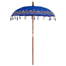 vidaXL Balinéz napernyő alappal Kék 185 x 185 x 260 cm Pamut