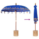 vidaXL Balinéz napernyő alappal Kék 215 x 215 x 260 cm Pamut