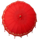 vidaXL Balinéz napernyő alappal Piros 215 x 215 x 260 cm Pamut
