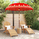 vidaXL Balinéz napernyő alappal Piros 215 x 215 x 260 cm Pamut
