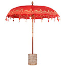 vidaXL Balinéz napernyő alappal Piros 215 x 215 x 260 cm Pamut
