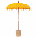 vidaXL Balinéz napernyő alappal Sárga 185 x 185 x 260 cm Pamut