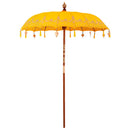 vidaXL Balinéz napernyő alappal Sárga 185 x 185 x 260 cm Pamut
