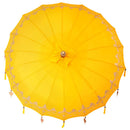 vidaXL Balinéz napernyő alappal Sárga 185 x 185 x 260 cm Pamut