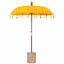 vidaXL Balinéz napernyő alappal Sárga 185 x 185 x 260 cm Pamut