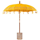 vidaXL Balinéz napernyő alappal Sárga 215 x 215 x 260 cm Pamut