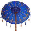 vidaXL Balinéz napernyő alappal Kék 95 x 95 x 260 cm Pamut
