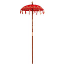 vidaXL Balinéz napernyő alappal Piros 95 x 95 x 260 cm Pamut