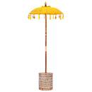 vidaXL Balinéz napernyő alappal Sárga 95 x 95 x 260 cm Pamut