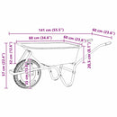 vidaXL Talicska Ezüst és Fekete 141 x 60 x 57 cm Acél