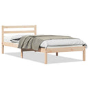 vidaXL Ágykeret fejtámlával Barna 215,5 x 85,5 x 69,5 cm Tömör fenyőfa