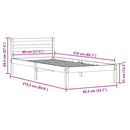 vidaXL Ágykeret fejtámlával Barna 215,5 x 85,5 x 69,5 cm Tömör fenyőfa