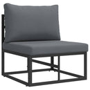 vidaXL Kültéri Bútor párnával Fekete és Antracit 70 x 71,5 x 71 cm Fém