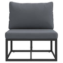 vidaXL Kültéri Bútor párnával Fekete és Antracit 70 x 71,5 x 71 cm Fém