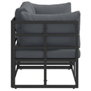 vidaXL Kültéri Bútor párnával párnával Fekete Alumínium