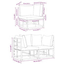 vidaXL Kültéri Bútor párnával párnával Fekete Alumínium