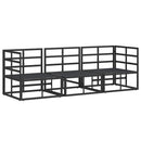 vidaXL Kültéri Bútor párnával párnával Fekete Alumínium