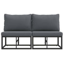 vidaXL Kültéri Bútor 2 Darab Fekete és Antracit 70 x 71,5 x 71 cm Fém