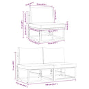 vidaXL Kültéri Bútor párnával párnával Fekete Alumínium