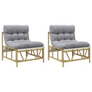 vidaXL Kerti Szék 2 pcs Világosszürke 75 x 75 x 71 cm Acél