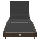 vidaXL Napozó 1-személy Barna 70 x 197 x 82 cm Poliratán és Fém