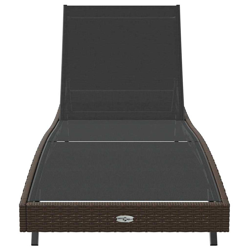 vidaXL Napozó 1-személy Barna 70 x 197 x 82 cm Poliratán és Fém