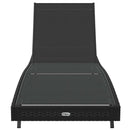 vidaXL Napozó 1-személy Fekete 70 x 197 x 82 cm Poliratán és Fém