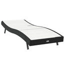 vidaXL Napozó Fekete és Fehér 70 x 197 x 82 cm Poliratán és Fém