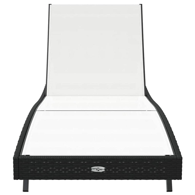 vidaXL Napozó Fekete és Fehér 70 x 197 x 82 cm Poliratán és Fém