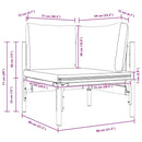 vidaXL Kültéri Bútor párnával párnával Antracit Acél