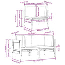 vidaXL Kültéri Bútor párnával párnával Antracit Acél