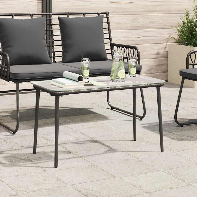vidaXL Kerti Asztal Fekete 80 x 40 x 45.5 cm Poli rattan