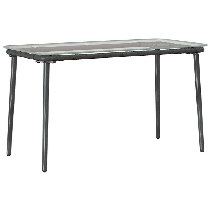 vidaXL Kerti Asztal Fekete 80 x 40 x 45.5 cm Poli rattan