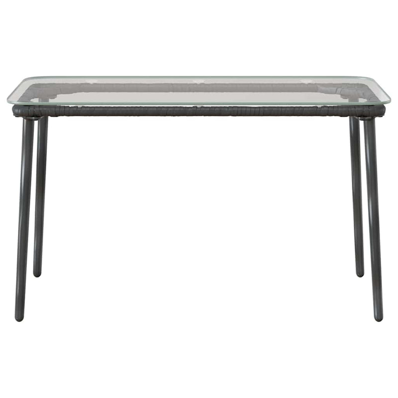 vidaXL Kerti Asztal Fekete 80 x 40 x 45.5 cm Poli rattan