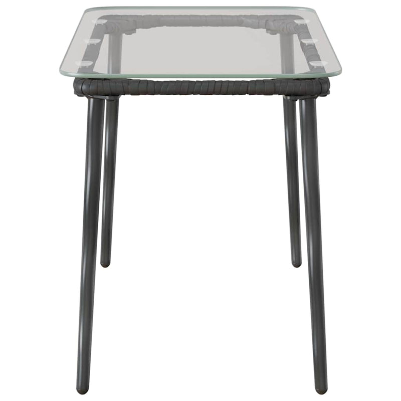 vidaXL Kerti Asztal Fekete 80 x 40 x 45.5 cm Poli rattan